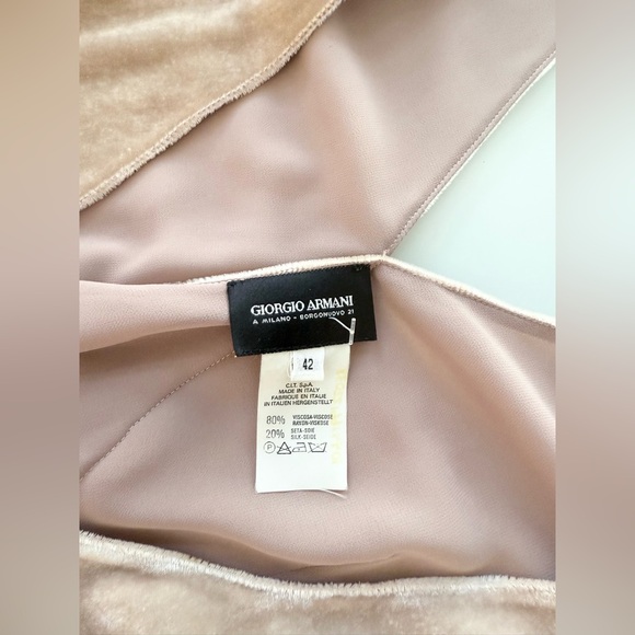 Vintage Giorgio Armani Borgonuovo 21 Blush Velvet Draped Top Made in Italy Sz 42 - Picture 6 of 12